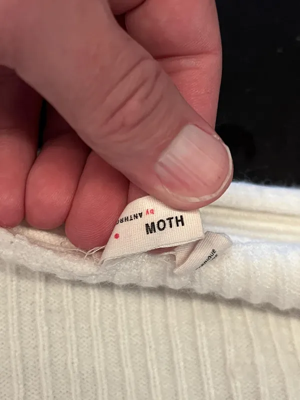Moth Anthropologie Sweater Womens Small White Boat Neck Balloon Sleeve Knit - Image 8