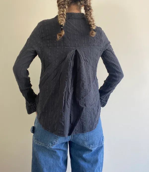 Free People Grey Button Down  Top - Image 2