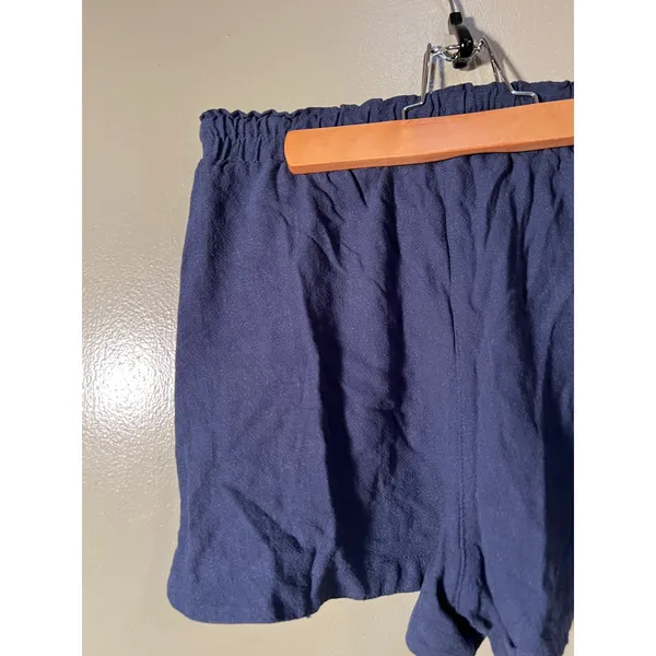 Stradivarius Women's Sz Small Shorts Pull On Elastic Tie Waist Pockets Blue Gray - Image 6
