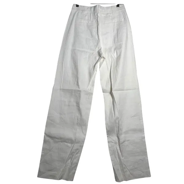 A.L.C. White Linen Blend‎ Pleated Tailored Trousers High Rise Dress Pants Size 0 - Image 2