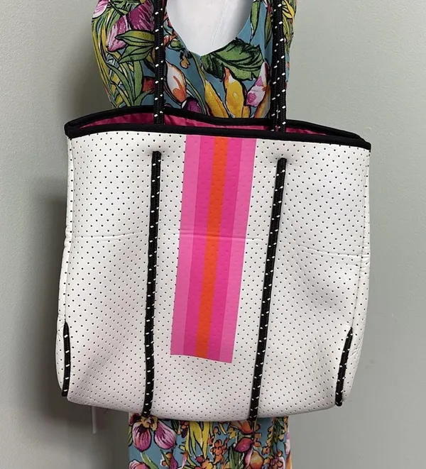 Neoprene Lemonbella Tote Bag White - Image 5