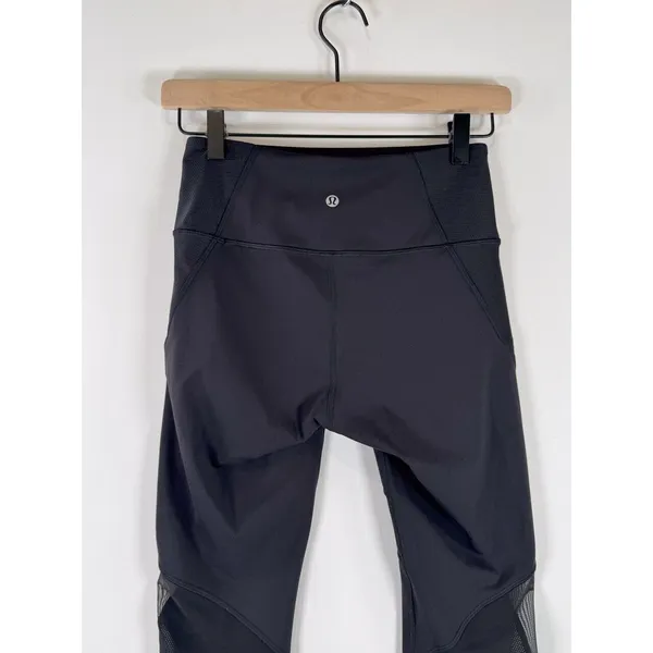 Lululemon Women Leggings Black Wunder Under Pants High Rise Tight Pull On Size 6 - Image 8