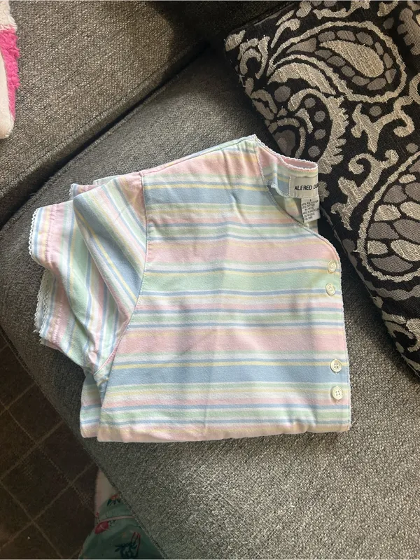 Alfred Dunner Pastel Multi-Stripe Button Front Top | Size Large - Vintage 1980’s - Image 11
