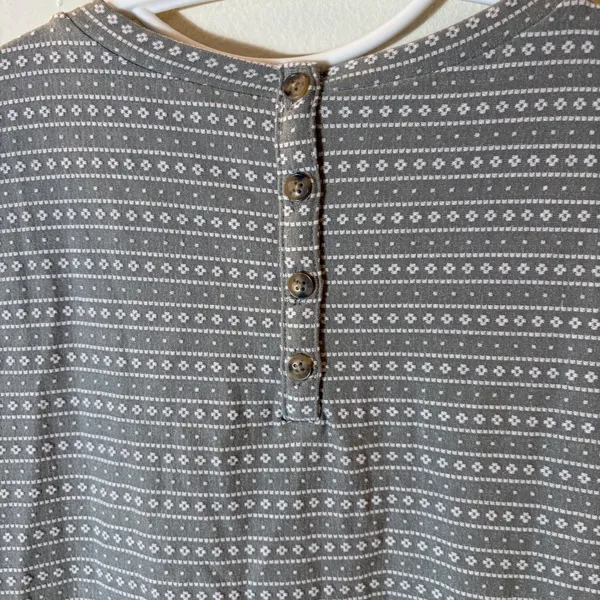 LOFT Grey White Geometric Stripe Knit Short Sleeve Dress Size S NWT‎ - Image 9