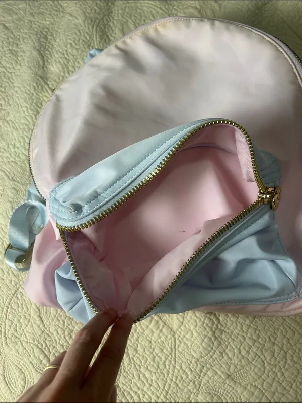 Stoney Clover Lane Pastel Pink and Light Blue Mini Backpack - Image 5