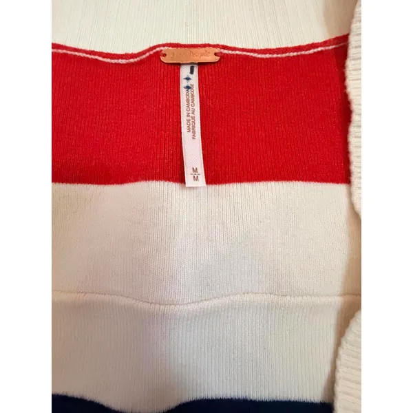 Free People Americana Combo League Of Her Own Striped Cardigan Sweater SZ S - Image 6