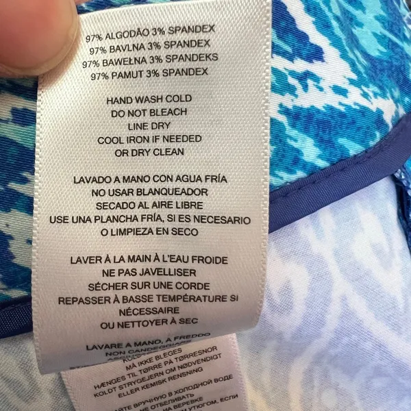 MICHAEL KORS Women’s Pants 14 Blue Ikat Print Straight Leg Stretch Zip Pockets‎ - Image 14