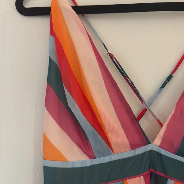 Essue Multi-Color Striped Spaghetti Strap Dress - Image 3