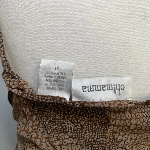 Maternity Brown Graphic Print Tie Sleeveless Tank Blouse Y2k Boho Fairy Grunge - Image 5