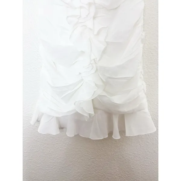 Princess Polly Eddy White Ruffle Mini Dress Size 10 Halter Chiffon Bridal Sexy - Image 10
