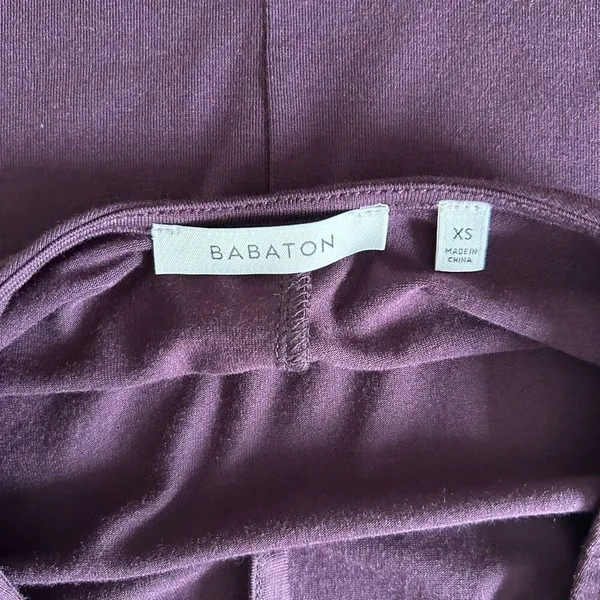 Babaton XS Open Back Long Sleeve Top Purple Plum Minimalist Chic - Image 4