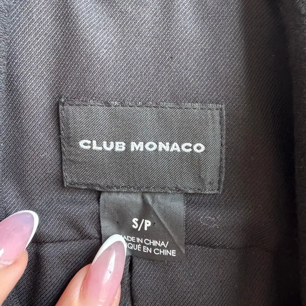 ✨$5/$25 Club Monaco Drape Black Open Zipper Blazer Career Office Size Small - Image 3