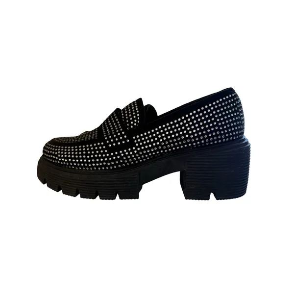Rouge Helium Loafers Womens Size 10 EU40 Black Rhinestone Platform Chunky Sole - Image 11