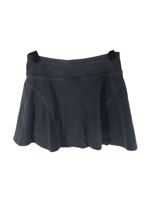Halara Women's Flex High Waisted 2-in-1 A Line Mini Skirt Denim Look Black M - Image 2