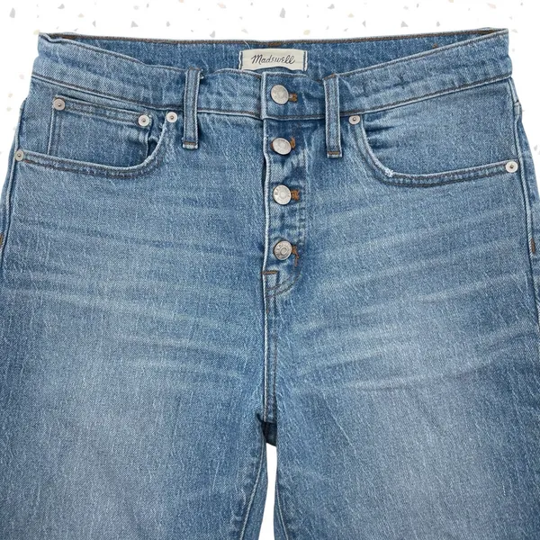 Madewell Cali Demi-Boot Blue Jeans Light Denim High Waisted Button Fly Size 29 - Image 3