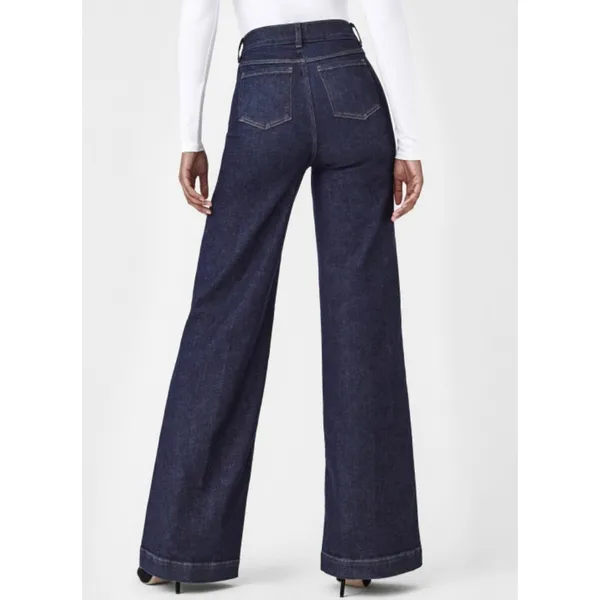 Spanx Shape Every Wear Wide Leg Jeans Raw Indigo High-Rise Waist Shapewear Denim - Image 2