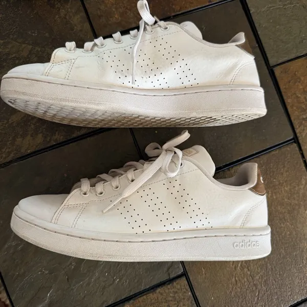Adidas Stan Smith Advantage Cloudfoam Sneakers White/Bronze Low Top 8.5 Retro - Image 5