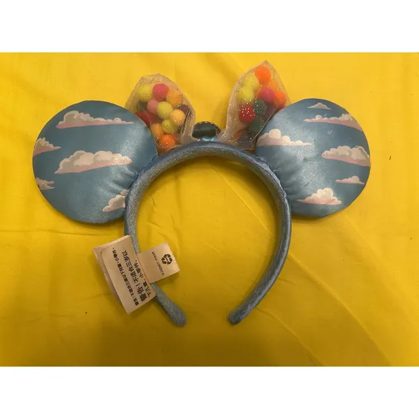 Disney Parks UP Pom Pom Balloons Gossamer Bow Carl n Ellie House Ears Headband - Image 2