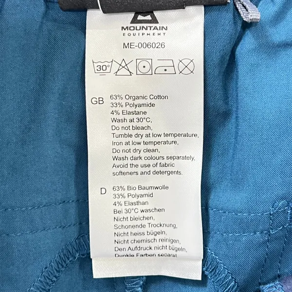 Mountain Equipment Women's 12 Blue Hiking Climbing Pants Regular Organic Cotton - Image 5