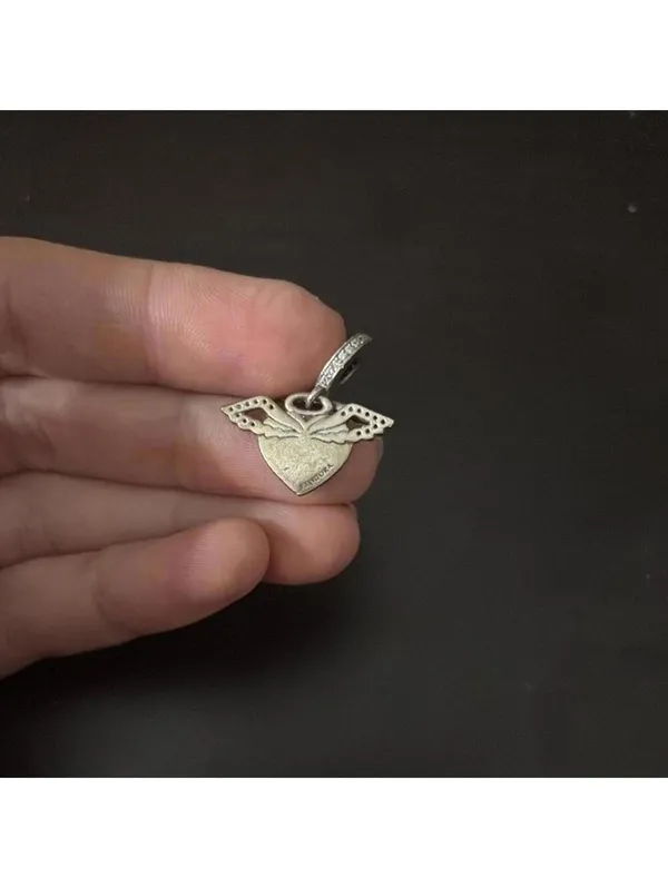 Pandora Silver Heart Pendant with Wings spread your wings and fly - Image 6