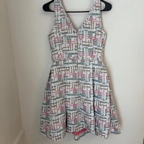 Trina Turk Linda Basket Weave Jacquard Dress Sz 6 Party Preppy Sorority Formal - Image 4