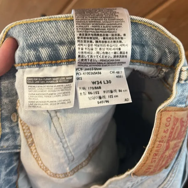 Levi’s 512 slim taper fit light blue distressed jeans - Image 9