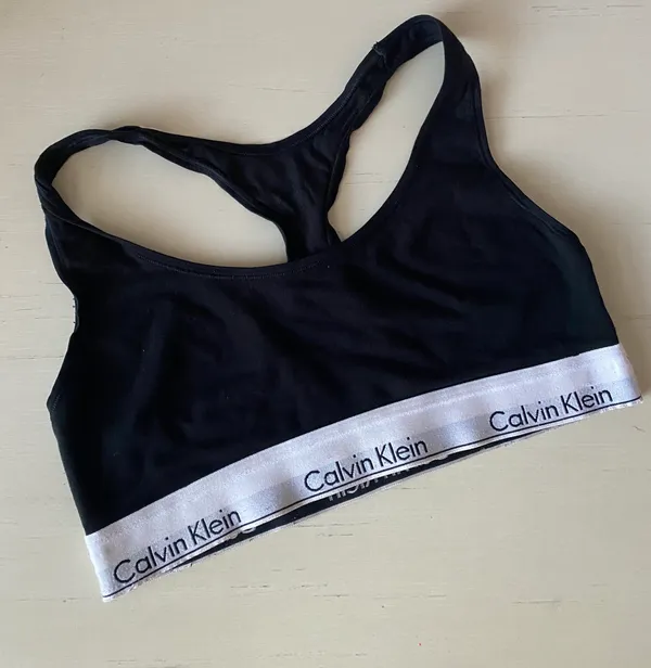 Calvin Klein Modern Cotton Unlined racer back Bralette logo band - Image 2