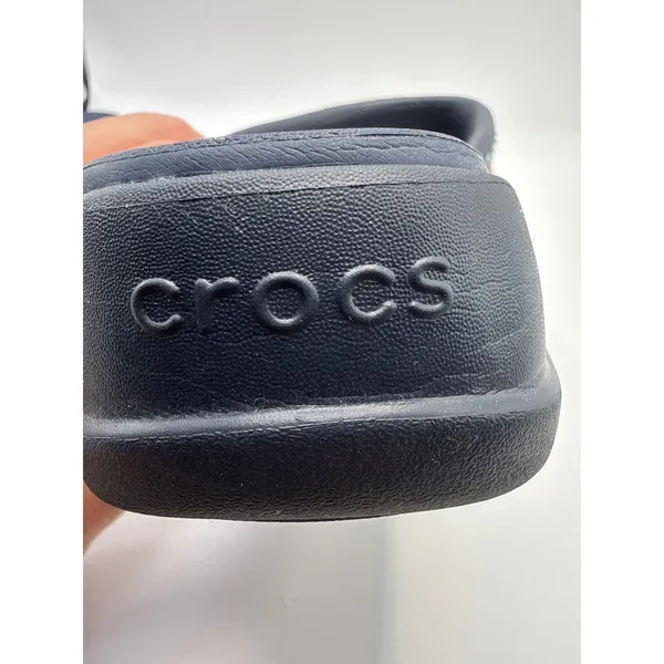Crocs LiteRide Vibe Flip Sandals Navy Blue Studded Geometric Women 8 206084 - Image 4