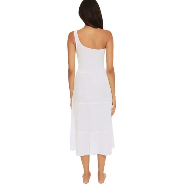 Becca by Rebecca Virtue Ponza Smocked One Shoulder Cover-up In White size L NWT - Image 2