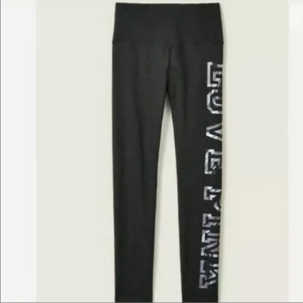 NWOT PINK Victoria’s Secret Black High Rise Leggings Silver Logo Sz XXL RARE - Image 5