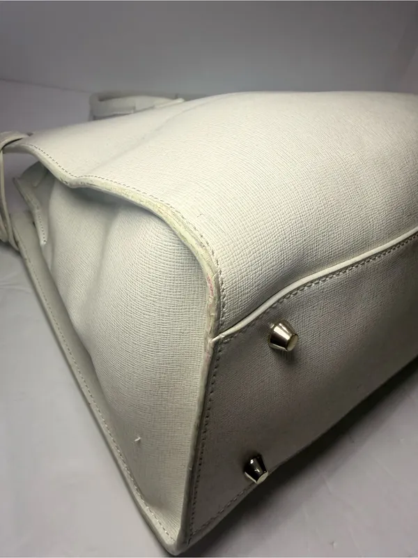 Furla Ivory Saffiano Leather Structured Tote Bag - Image 9