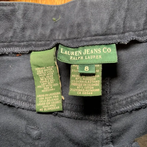 Lauren Jeans Co Navy Blue Twill Pants Womens 8 High Rise Straight Leg Cotton - Image 2