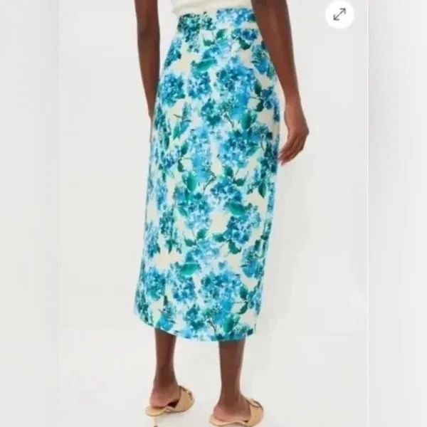 Tuckernuck Kennedy Midi Skirt M Hydrangea Floral Water’s Edge NWT - Image 6