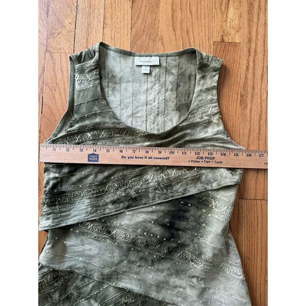 Vtg‎ Y2K Fairycore Fairy Grunge Boho Indie Sleeze Green Sleeveless Top L Layered - Image 6