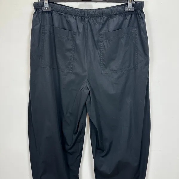 Madewell Pull-On Barrel-Leg Utility Pants in Poplin Cotton Black Wide Leg XL NWT - Image 10