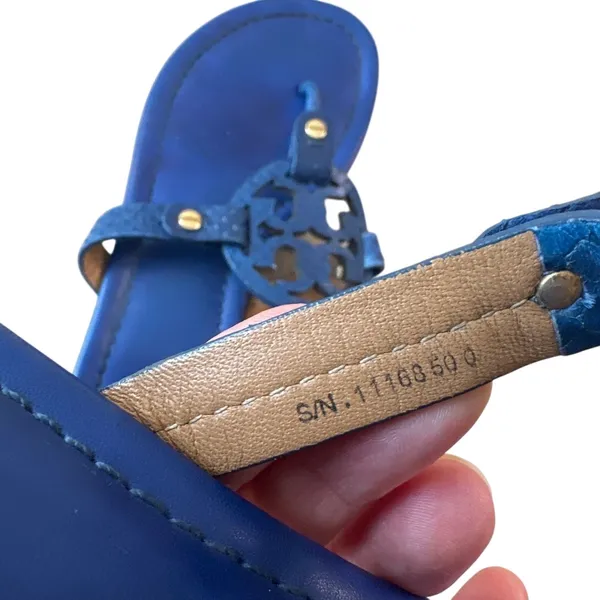 Tory Burch‎ Miller Laguna Blue Snake Embossed Sandals 7.5 - Image 6