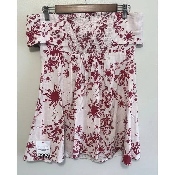 ASOS DESIGN‎ Women's Fold Over Bandeau Mini Dress In Bandana Print Size 8 NWT - Image 4