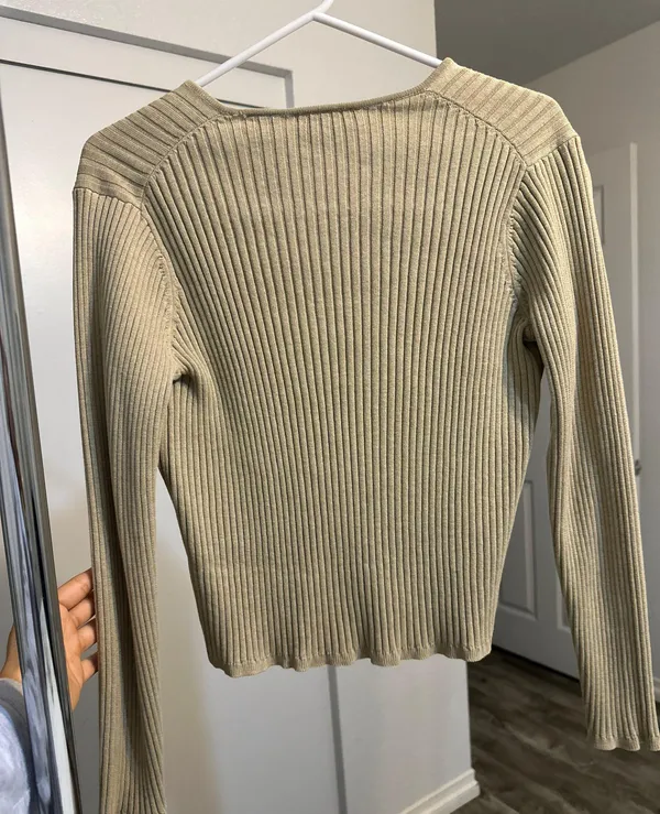Nude Long Sleeves Top Tan Size M - Image 2