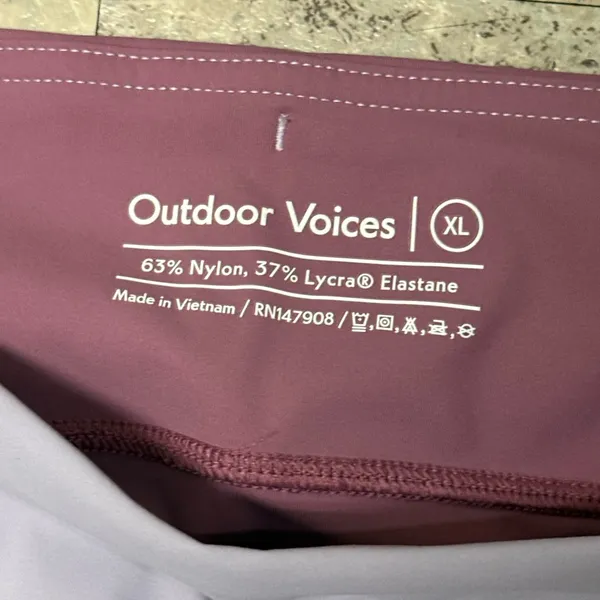 OUTDOOR VOICES Purple Colorblock Leggings Size XL - Image 8