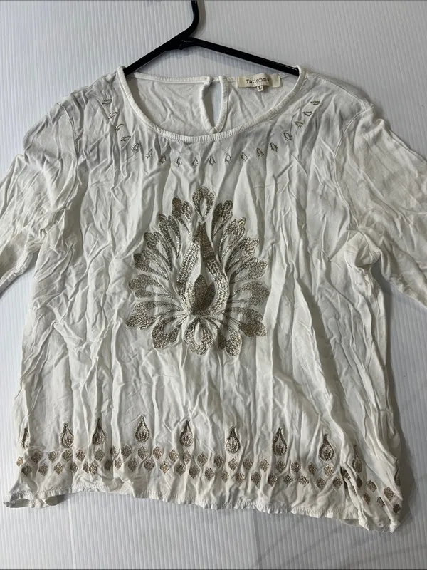 Embroidered White Women's Long-Sleeve Boho Top - Image 3