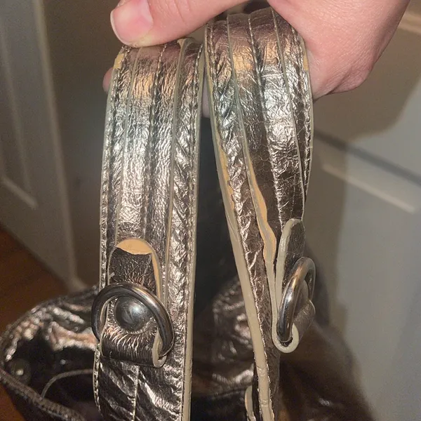 Metallic gold Nine West Women's Handbag y2k purse tote 2000s - Image 7