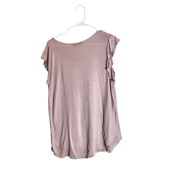 LOFT Mauve Pink Rayon Cap Sleeve Top – Size XL - Image 2