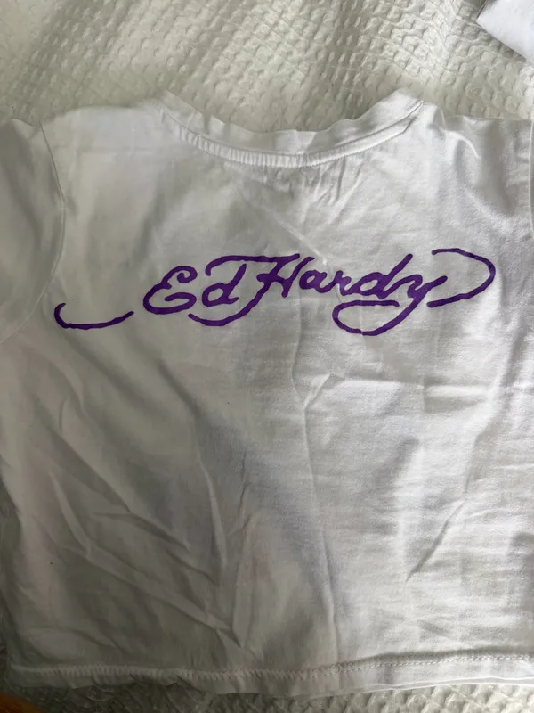 Ed Hardy Koi Fish Crop Tee | Y2K Baby Tee | Size S - Image 4