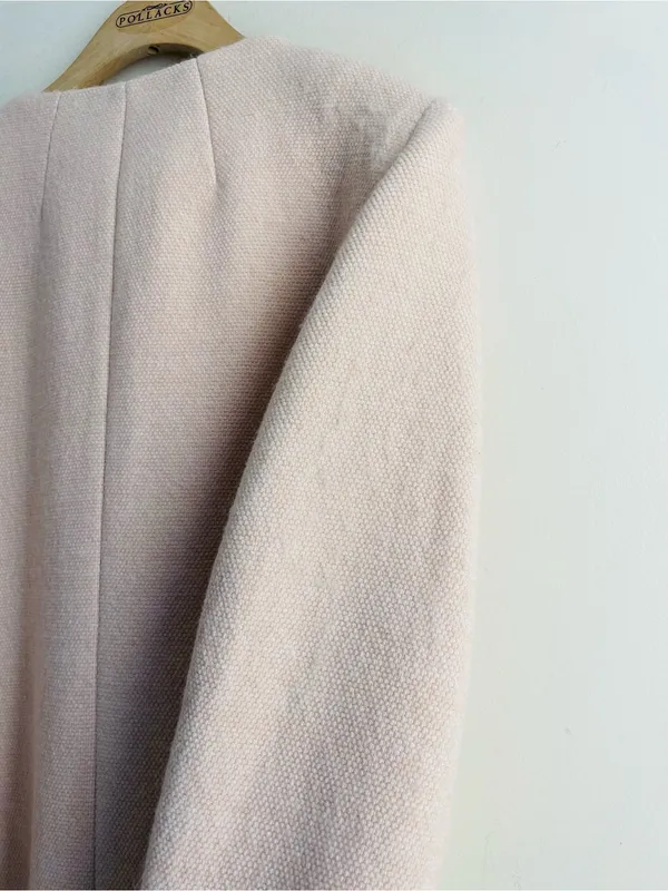 Club Monaco Blush Pink Wool Blend A Line Long Coat Bell Sleeve Large - Image 12