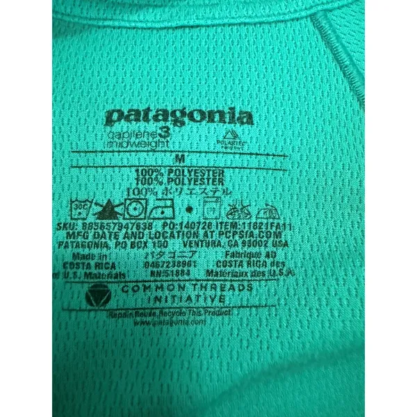 Patagonia Capilene 3 Midweight 1/4 Zip Base Layer Teal Blue 11821 Women Medium - Image 5