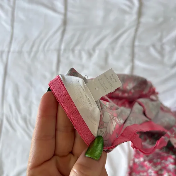 Marilyn Monroe Pink Floral Lace Trim Chemise Slip Nightgown Womens Small - Image 6