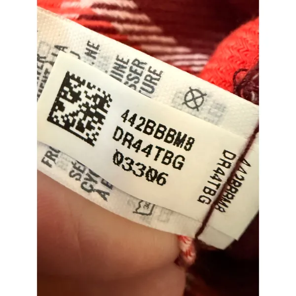 Aerie NWT Orange & Maroon Plaid Flannel Pajama Sleep Shirt S Cabincore - Image 8
