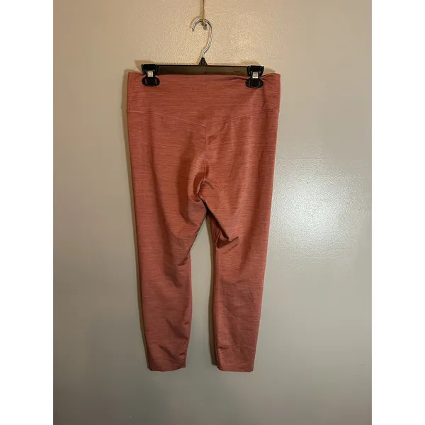 Nike Dri Fit‎ Cropped Leggings Coral Pink Heathered Athletic Workout Size L - Image 3