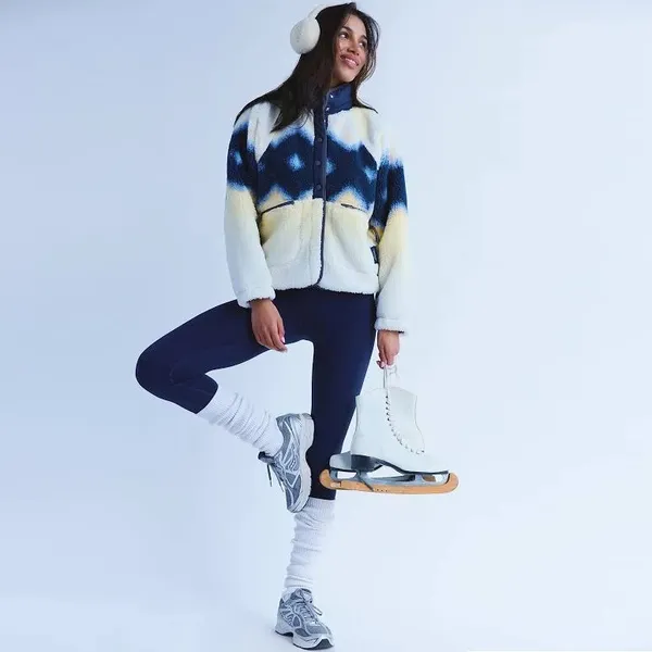 NWOT Free People Movement Hit The Slopes Printed Fleece Jacket - Image 4