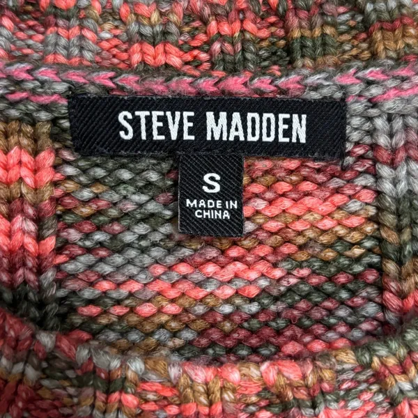 Steve Madden Sweater Vest Multicolor Space Dye Cropped Knit Retro Festival Y2K S - Image 6